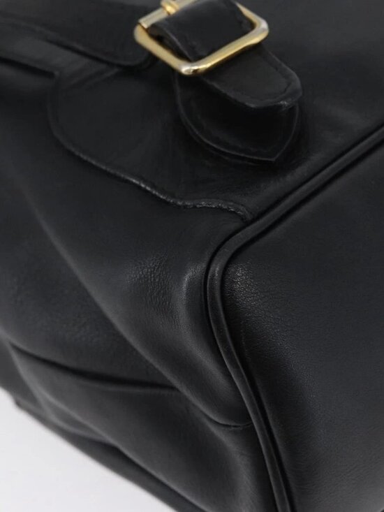 GUCCI Bamboo Backpack Leather Black Gold 003 2058 0016 Auth BA11115 main image 14